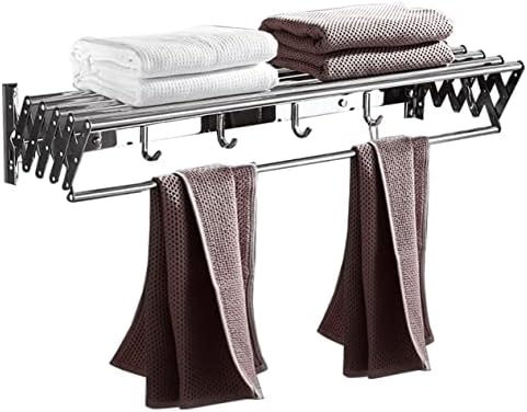 Extendable Wall-Mounted Drying Rack, Retractable Clothes Airer, Foldable Towel Holder, Space-Saving Clothes Drying Solution for Home & Laundry Room