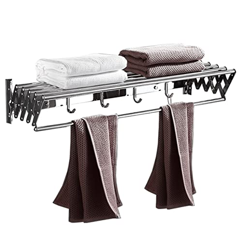 Buanderie etendoir vêtements pliable mural avec porte-serviettes extensible