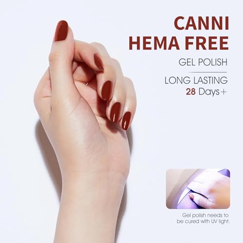 Image of CANNI Red Gel Nail Polish, 1Pcs Red Gel Polish Color Nail Polish High Gloss Soak Off U V Nail Manicure Salon DIY
