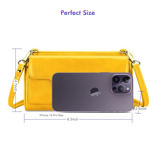 Image of nuoku Small Purse for Women, RFID Blocking Wristlet Wallet, Crossbody Clutch with Cell Phone Pocket