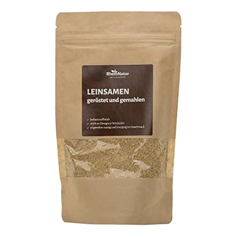Rheinnatur Leinsamen geröstet und gemahlen, goldene Leinsamen, Leinsamen Mehl, vegan | 500 g Cover
