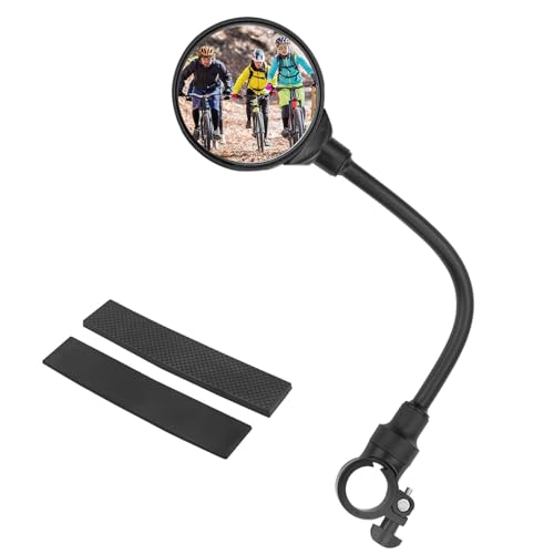 サムコス 自転車バックミラー 1個セット 360°回転 丸型 凸面 広視野角 戸外スポーツバイク用ミラー 簡単取付 調節可能 サイクリングミラー バーエンドミラー自転車ミラー (左右兼用)