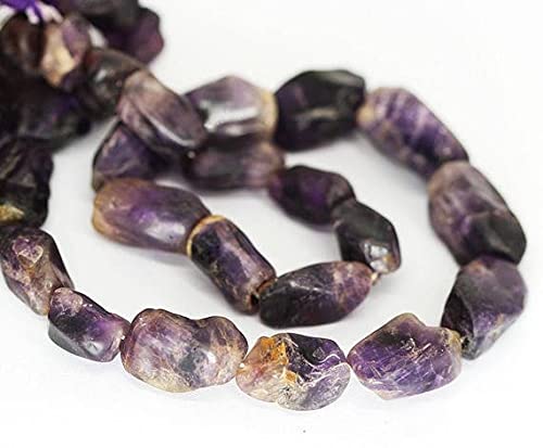 Perles améthyste en fil de 45cm avec dégradé de pépites 11 à 24mm