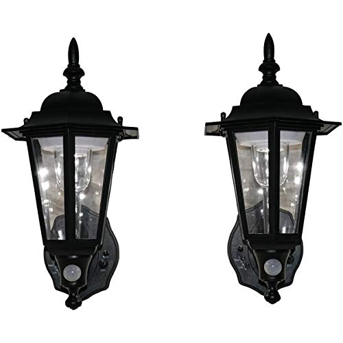 MAXSAInnovations 44719-2PACK Battery-Powered Motion-Activated Plastic LED Wall Sconce44; Black - Pack of 2