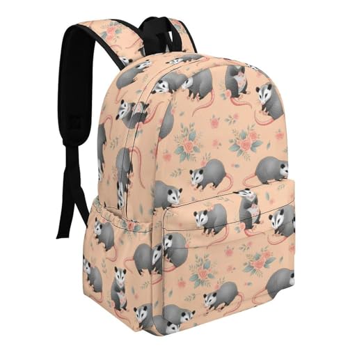 Sac à dos léger imprimé opossums perplexes polyvalent et mixte