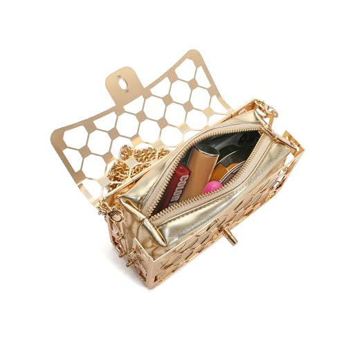 Image of CARIEDO Women Evening Bag Elegant Clutch Purse Exquisite Velvet Metal Hollow out Handbags Prom Wedding Party