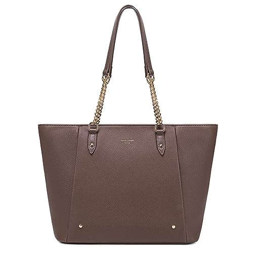 David Jones   Bolso de mano, cesta forrada, bandolera, para mujer   Gran bolso de compras A4 para el curso, trabajo, gran capacidad, piel sintética PU, suave   Bolso de compras con asas largas
