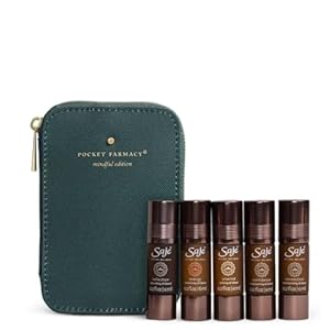 Saje Pocket Mindful Edition Essential Oil Set, therapy Essential Oils for Diffusers, Oil Diffuser, Home Essentials, Essential Oil Roll-ons, Aromatherapy Oils