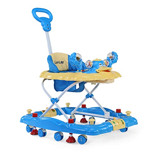 LuvLap Comfy Baby Walker with Rocker - Blue