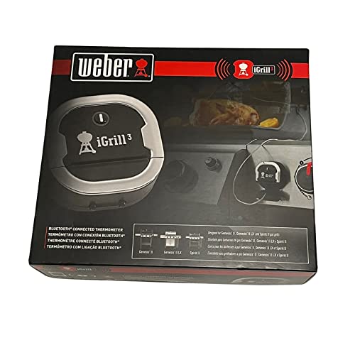 Weber iGrill 3 Grill Thermometer – App‑Connected Smart Meat Thermometer with 4‑Probe Capacity & Bluetooth Monitoring - 250-Hour Battery Life