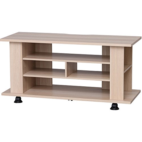 【26-37型推奨】 アイリスオーヤマ テレビ台 テレビボード ハイタイプ 幅100cm 奥行39m 高さ48.8cm 24型 26型 32型 ナチュラル キャスター付き オープン 組み立て 耐荷重40kg OAB-100