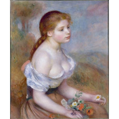 Reproduction Jeune fille avec des marguerites grand format 76x101