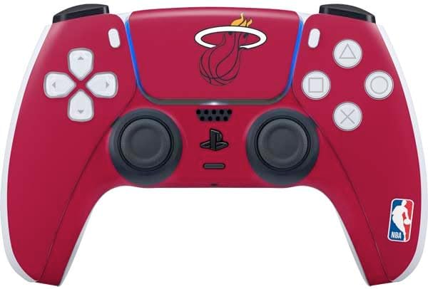 Skinit Decal Gaming Skin Compatible with PS5 Controller - Officially Licensed NBA Miami Heat Red Primary Logo Design
