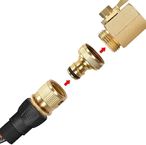Tesmotor Garden Hose 3/4 inch Female & Male Quick Connector, Water Hose End Brass Connector Fitting1 pair