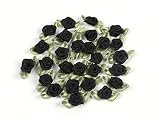 YYCRAFT Pack of 100 pcs Satin Ribbon Rose w/Leaf Wedding Bride Appliques/Craft (Black)