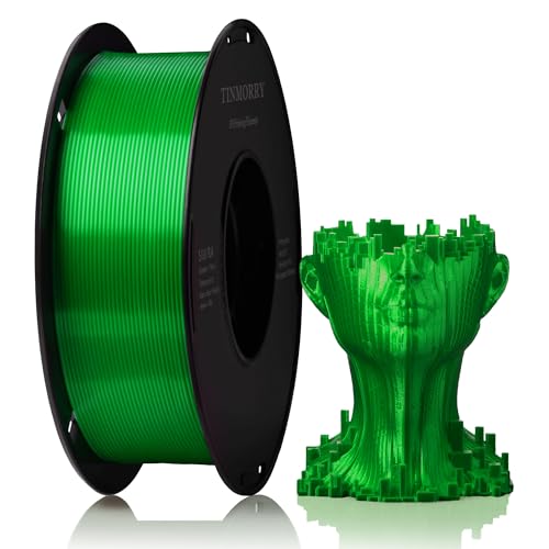 Image of PLA Filament 1.75mm, TINMORRY 3D Printer Filament, 1kg (2.2lbs), Compatible with Bambu FDM 3D Printer, Silk Green
