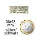 Plakette Schild für Drohne (DJI) nach neuer LuftVO, Drohnenschild, Kennzeichnung aus eloxiertem Aluminium, selbstklebend 3M, 1-2g, feuerfest (Spark, Mavic, Phantom, ...) (30x12 silber/schwarz)