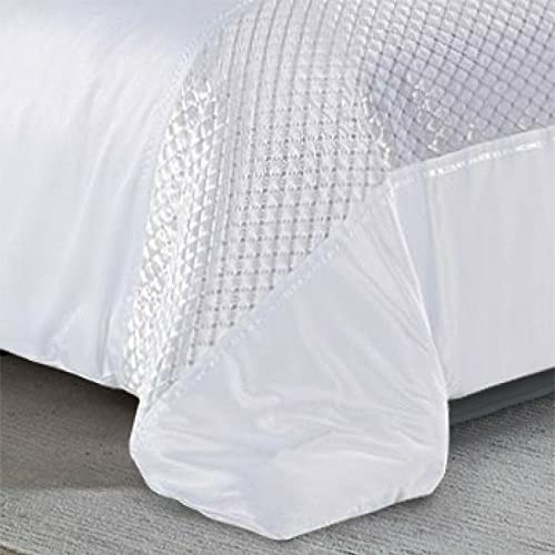 PRIME LINENS Luxury 3 Pcs Quilted Bedspread Bedding Set Comforter Bed Throw with Matching Pillow Shams Satin Sequence Design Easy Care (White, Double)