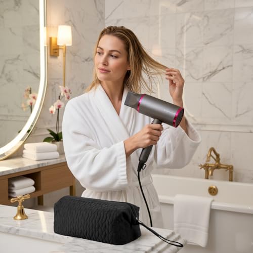 Image of MAYCREATE Airwrap Travel Case for Dyson /Shark Flexstyle, Black | Hair Dryer Bag Storage, Protects Styling Tools, Compact Fabric Pouch, Easy Zip Access, Dyson Bag Organiser