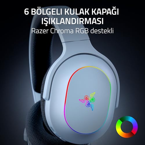 Razer Barracuda X Chroma - 6 Bölge Chroma RGB ile Kablosuz Çok Platformlu Oyun Kulaklığı (SmartSwitch Hyperspeed & Bluetooth, 40mm Sürücüler, Çıkarılabilir Kardioid Mikrofon) Beyaz