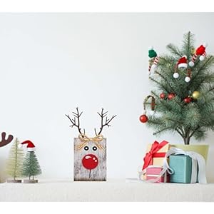 Rustic wooden reindeer sign farmhouse christmas decor for home kitchen mantel xmas party  urban country home decor