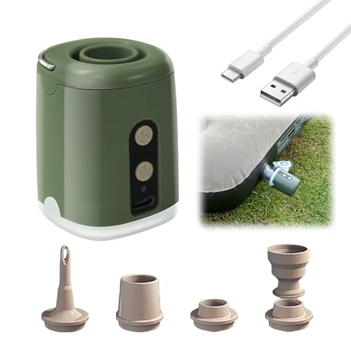 Elektrische Luftpumpe Für Luftmatratze, 1600mah Mini Pump, Aufladbare Luftpumpe Luftmatratze, Mini Luftpumpes Elektrisch Tragbare Mit 4 Düsen, Wiederaufladbare Akku Luftpumpes Für Aufblasen