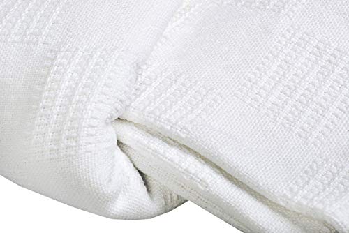 Linteum Textile Supply Thermal Blanket (White, Queen) Long Lasting And Durable Snag-Free Soft Blanket, Made From 100% Cotton Material For Home, Hospitals, 90X90 Inches #TOP2