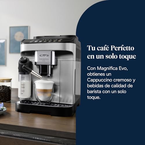Miniatura 2 de De Longhi Magnifica Evo Ecam292.81.Sb - Cafetera Automática Con Sistema De Leche, 7 Botones De Selección Directa Para Capuchino, Espresso Y Otras Especialidades De Café, Panel De Control, Función De 2