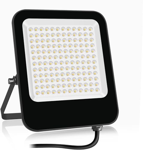 JBdusn RGB LED Strahler 30W Fluter Außen Mit Fernbedienung, Flutlichtstrahler 16 Farben 4 Modi Farbwechsel Flutlicht LED Innen, IP66 Wasserdicht Außenstrahler Scheinwerfer (1, 100W-3000K)