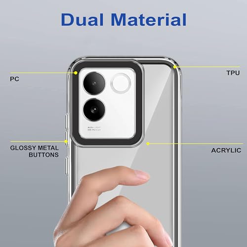 Image of amazon basics Back Case Cover for Vivo T2 Pro 5G (TPU + PC Translucent Black)