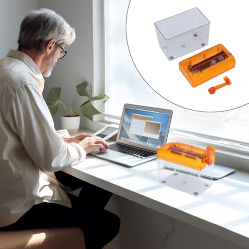 Déchiqueteuse manuelle orange portable et compacte pour documents - 4