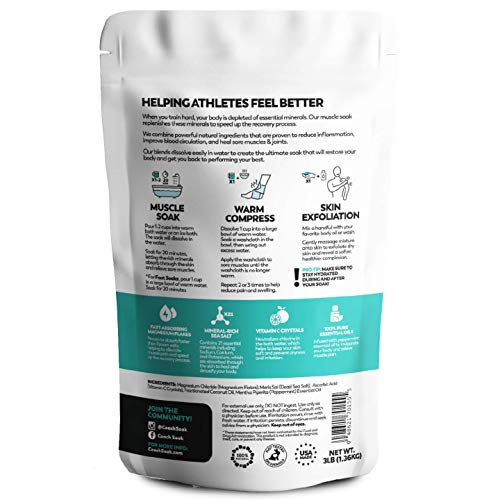 Coach-Soak-Muscle-Recovery-Bath-Soak-Natural-Magnesium-Muscle-Relief-Joint-Soother-21-Minerals-Essential-Oils-Dead-Sea-Salt-Absorbs-Faster-Than-Epsom-Salts-For-Soaking-Cooling-Peppermint