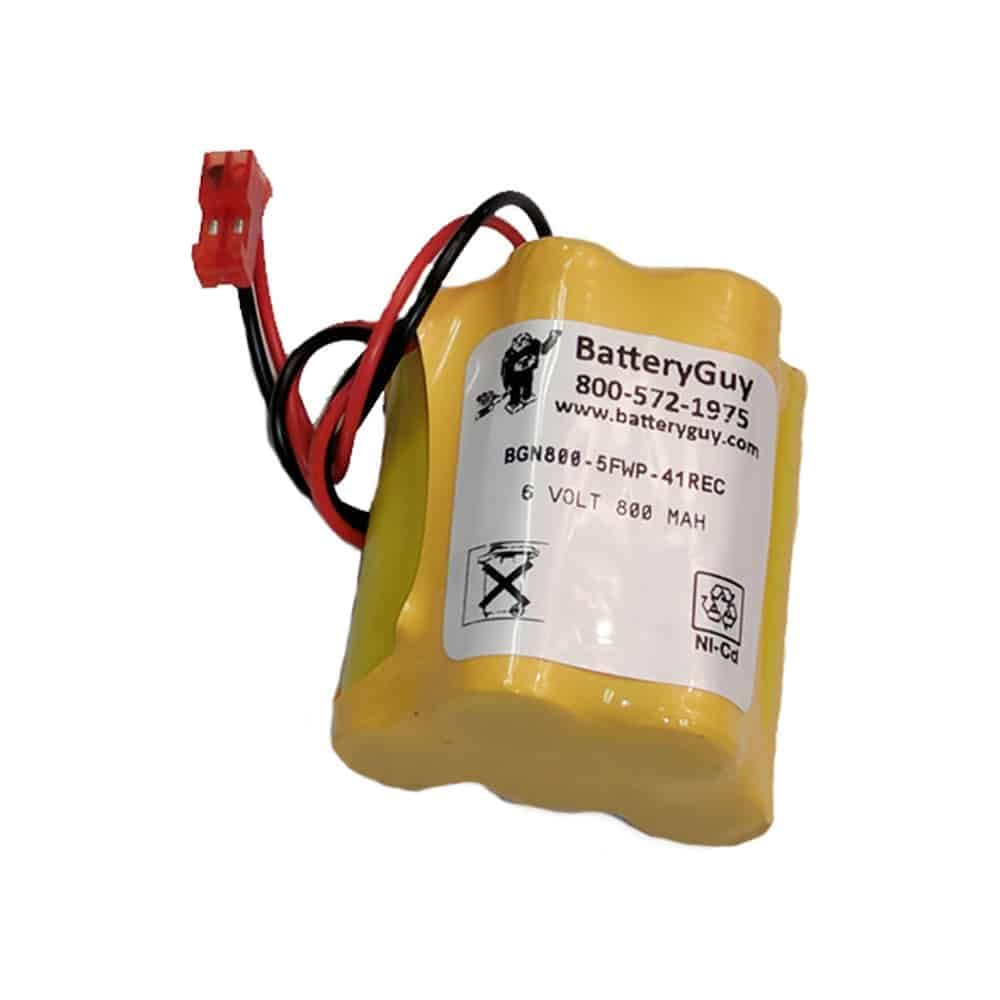 BatteryGuy 6V 900mAh Nickel Cadmium Battery - BGN800-5FWP-41REC (Rechargeable)