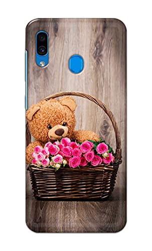 Image of PRINTFIDAA Roses and Teddy Bear in The Wicker Hard Back Cover for Samsung Galaxy A20 / Samsung A30 / Samsung M10S Back Cover -(P6) KAT1004