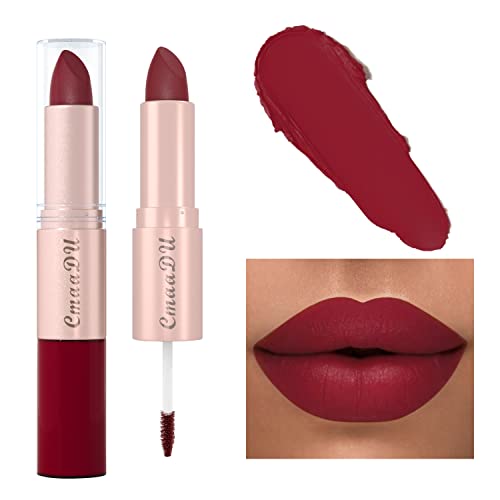 ETEDES Matte Liquid Lipstick, 2-IN-1 Moisturizing Velvet Lipstick,Long-Lasting Wear High Pigmented Not Fade Waterproof Lip Gloss Women Makeup (Set #4)