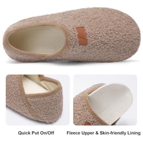 Image of Fires Womens Mens Slippers with Rubber Sole Soft-Lightweight House Slipper Socks Around House Shoes Non Slip Indoor /Outdoor