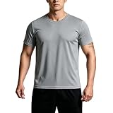 [Mezuratinn] tシャツ メンズ 半袖 トレーニングウェア 速乾 夏服 半袖シャツ てぃーしゃつメンズ 大きいサイズ 速乾性 スポーツtシャツ メッシュ 紫外線カット ストレッチ ランニング ライトグレー 2XL