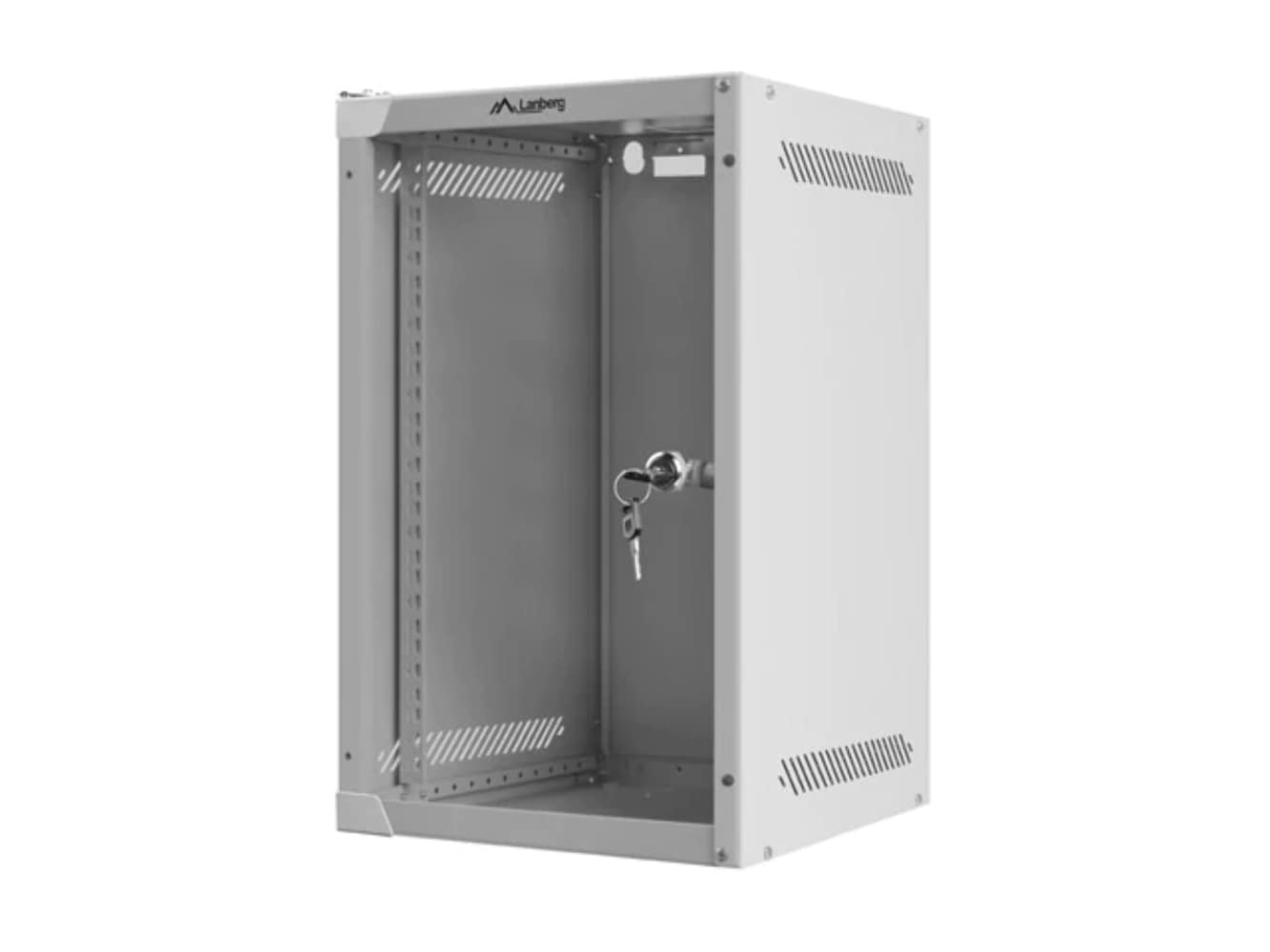 LANBERG Rack GABINETE 10 â€ MONTAJE PARED 9U / 280X310 Para AUTOARMAS (PAQUETE Plano) Con PUERTA DE Cristal Gris