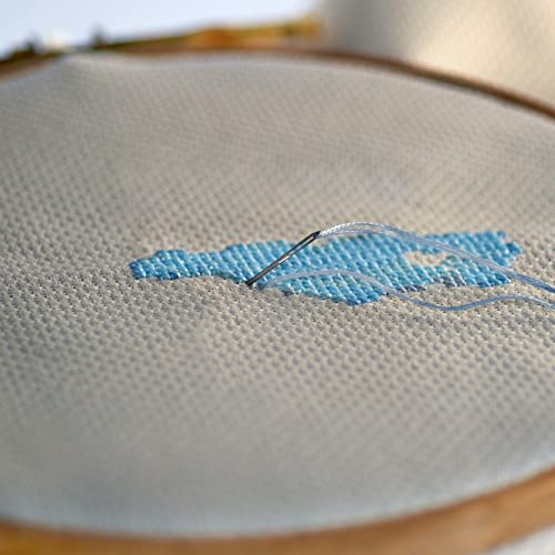 Caydo 6 Pieces Aida Cloth, 14 Count Cross Stitch Cloth Cotton Aida Fabric Craft For Embroidery, Needlework, 12 By 18 Inch (Grey) #TOP5