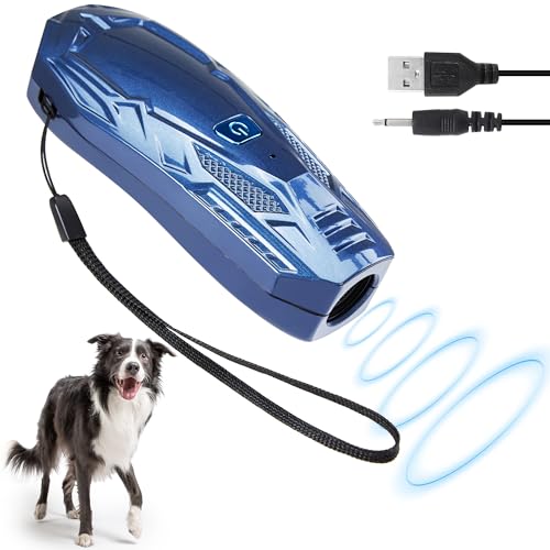 Anti Barking Device for Dogs, Ultrasonic Dog Barking Deterrent Devices with USB Charger, Handheld Ultrasonic Bark Stopper, Pet Gentle Stop Barking Device for Small Medium Large Dogs Indoor Outdoor