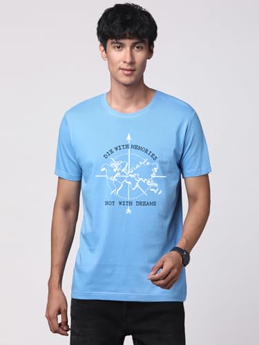 Image of ADRO 100% Cotton Lycra Tshirts for Men Combo Pack of 3 | Regular Fit | Printed T Shirt | Round Neck Half Sleeve| Mens Tshirts