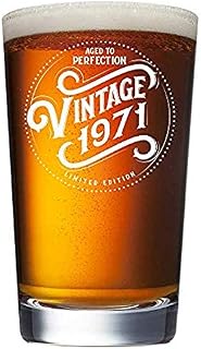 1971 49th Birthday Gifts for Men and Women Beer Glass - 16 oz