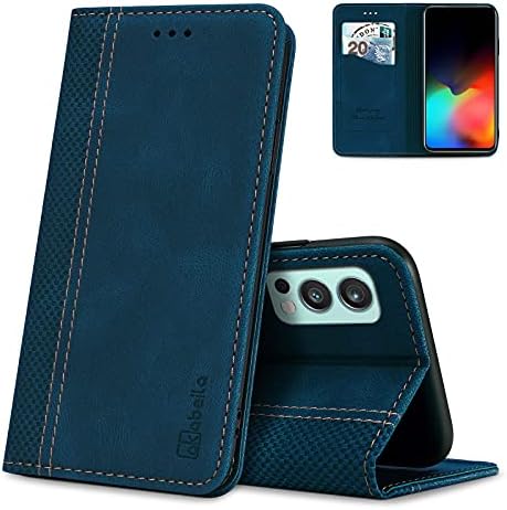 AKABEILA Case for OnePlus Nord 2T 5G Premium Leather Flip Wallet Case with Magnetic Closure Kickstand Card Slots Folio Phone Case Cover Shockproof Black