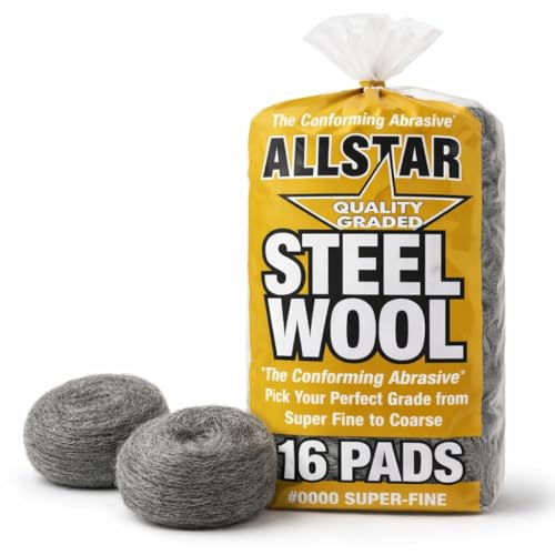 Hi-Tech 74016 Fine 0000 Steel Wool - 16 Pads Perfect for Buffing Polishing and Matte Finish Transformations