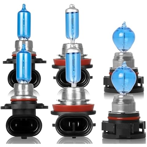 SHENKENUO Fit For Sierra 1500 2500 3500 (2007-2013) 9005+H11 High/Low Beam Ultra - High Performance Halogen Headlight Bulbs Combo & 5202 Fog Bulbs,Plug-n-Play,Pack of 6 Cover