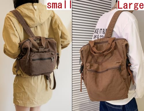 MaxxCloud Aesthetic Cute Small Backpack, Heavy Cotton, Retro Canvas Backpack Travel Bag, Mini2