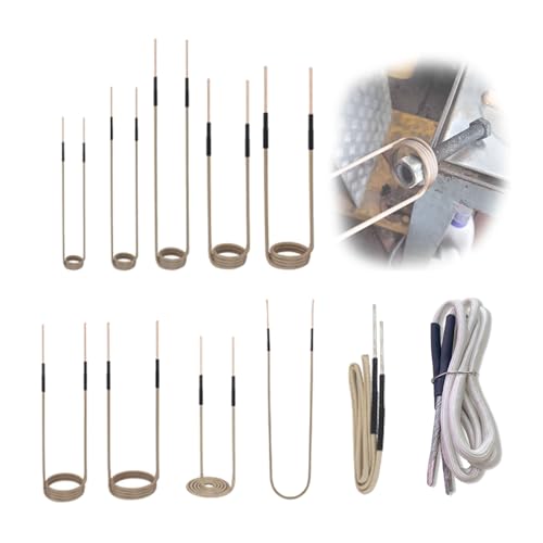 Magnetic Induction Heater 8 Coils & 3 Free Forming Wires Kit - Flameless Heat Accessories for Rusty Bolts and Nuts Removal