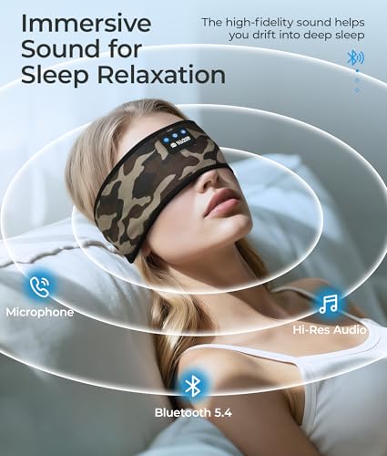 Image of LOVE EYE Sleep Sport Headphones Wireless Bluetooth 5.4 Headband Headphone