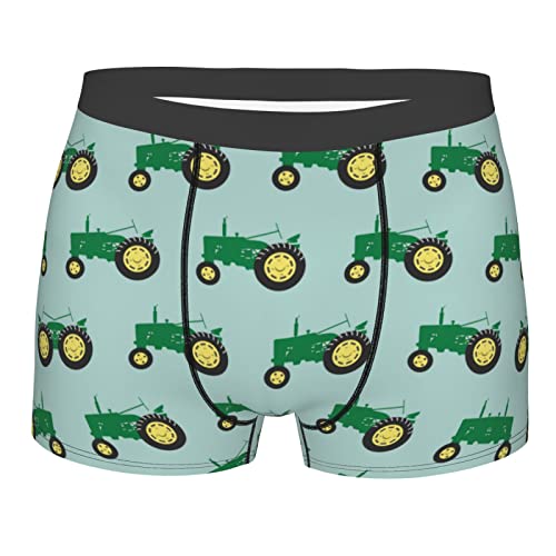 Men's Underwear Green Tractor Casual Stretch Boxer Briefs