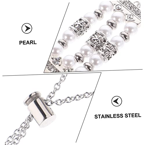 Correa de reloj acero inoxidable perlas COLLBATH pulsera delicada de eslabones moda 7